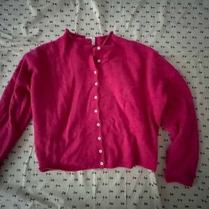 Things Between Hot Pink Button-Up Cardigan